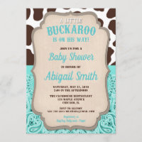 Petit cow-boy buckaroo turquoise baby shower de ga