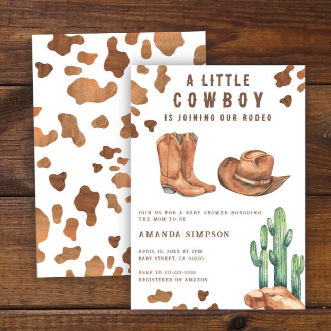 Invitation Petit Cowboy Baby shower de rodéo occidental (Créateur téléchargé)