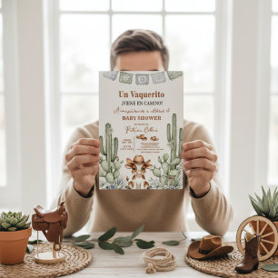 Invitation Petit cowboy baby shower Le petit vacher arrive en