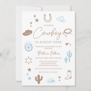 Invitation Petit Cowboy Baby Shower Moderne Western Sauvage