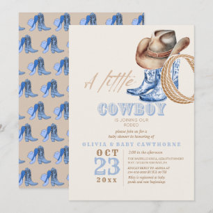 Invitation Petit Cowboy Premier Baby shower Rodéo
