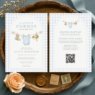 Invitation Petit Cowboy Tout en Un Garçon Baby Shower 