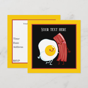 Invitation Petit-déjeuner au bacon et aux oeufs