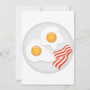 Invitation Petit déjeuner aux œufs frits et au bacon