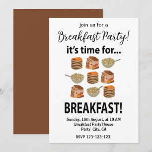 Invitation Petit déjeuner C'est l'heure du petit déjeuner