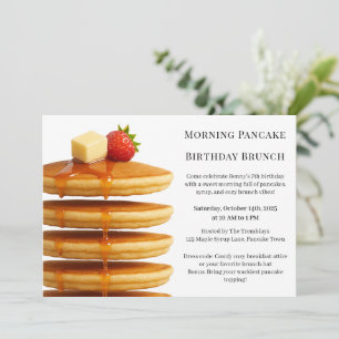 Invitation Petit déjeuner de crêpes d'anniversaire du matin