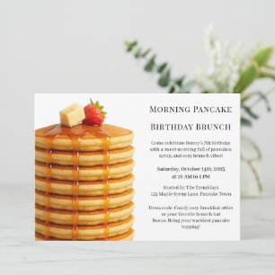 Invitation Petit déjeuner de crêpes d'anniversaire du matin