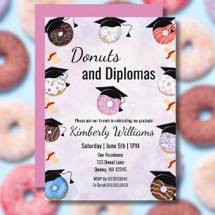 Invitation Petit déjeuner de fin d'études Donuts et Diplômes
