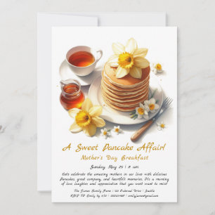 Invitation Petit-déjeuner de la Fête des Mères - Pancakes & D