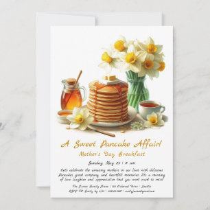 Invitation Petit-déjeuner de la Fête des Mères - Pancakes & D
