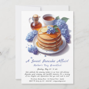 Invitation Petit-déjeuner de la fête des mères - Pancakes & l