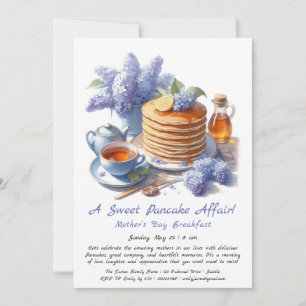 Invitation Petit-déjeuner de la fête des mères - Pancakes & l