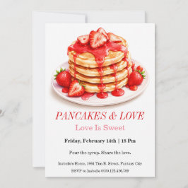 Invitation Petit déjeuner de la Saint-Valentin Crêpes et Amou