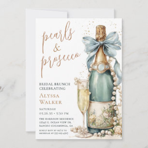 Invitation Petit-déjeuner de mariage Perles & Prosecco