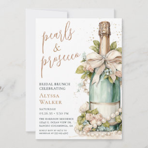 Invitation Petit-déjeuner de mariage Perles & Prosecco