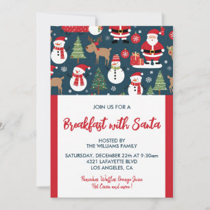 Invitation Petit déjeuner de Noël avec le bonhomme de neige d