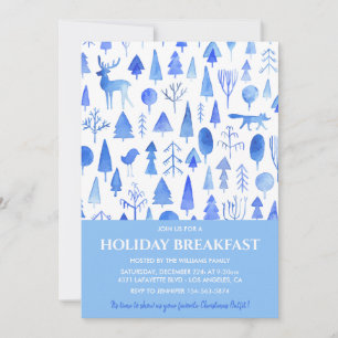 Invitation Petit Déjeuner de Noël Belle Aquarelle