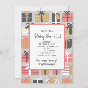 Invitation Petit Déjeuner de Noël Cadeaux Mignons