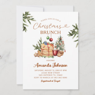 Invitation Petit déjeuner de Noël Fête de crêpes au cacao cha