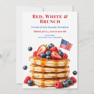 Invitation Petit déjeuner de pancakes du 14 juillet - Fête pa