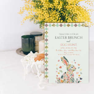 Invitation Petit déjeuner de Pâques de lapin de printemps dou