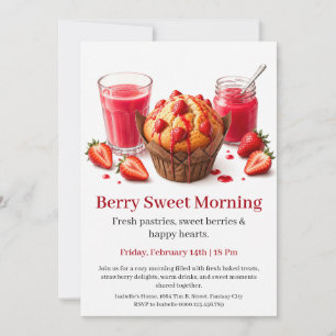 Invitation Petit Déjeuner de Pâtisserie aux Fraises Matinée S