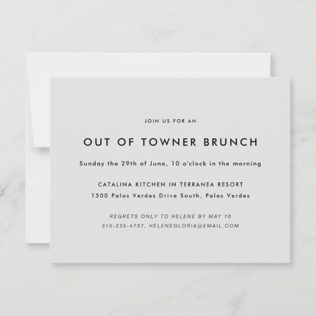 Invitation Petit déjeuner décontracté pour invités de provinc (Devant)