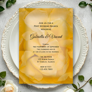 Invitation Petit déjeuner floral Rose Jaune après mariage