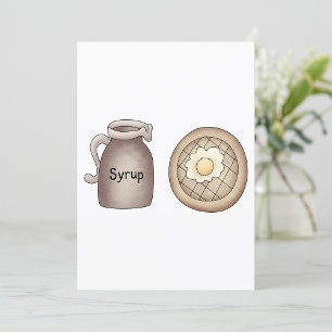 Invitation Petit déjeuner Gaufre et Carafe de Sirop d'Érable