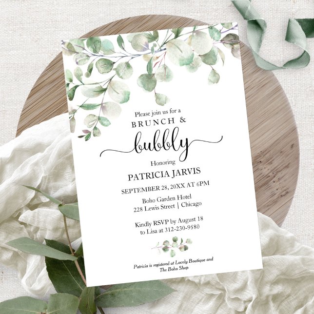 Invitation Petit déjeuner verdoyant et Baby Shower pétillant (Créateur téléchargé)