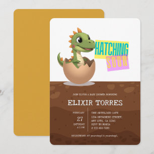 Invitation Petit dinosaure qui éclot bientôt
