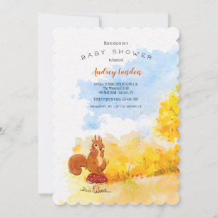 Invitation Petit Écureuil dans les Bois : Baby Shower