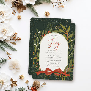 Invitation Petit ensemble de Joy Wreath Green Baby shower