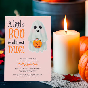 Invitation Petit fantôme citrouille Halloween baby shower