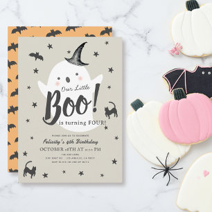 Invitation Petit fantôme de Boo Halloween Anniversaire de l'e
