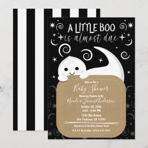 Invitation Petit fantôme qui regarde Halloween Baby Shower