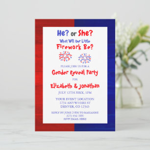 Invitation Petit feu d'artifice American Gender Reveveillez I