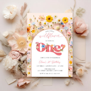 Invitation Petit Fleur sauvage 1er anniversaire