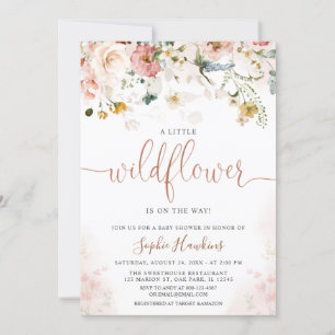 Invitation Petit Fleur sauvage En Route Baby shower