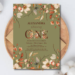Invitation Petit Fleur sauvage Floral Girl premier anniversai
