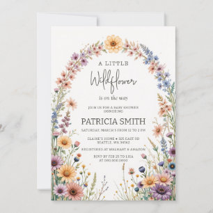 Invitation Petit Fleur sauvage Joli bébé Baby shower fille
