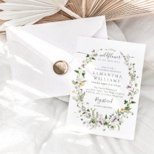 Invitation Petit Fleur sauvage Purple Floral Baby Girl Douche