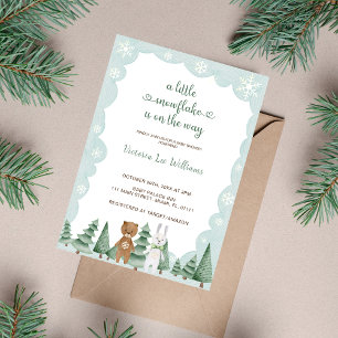 Invitation Petit flocon de neige est sur le chemin Baby showe