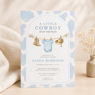 Invitation Petit Garçon Cowboy Impression Bébé Shower 