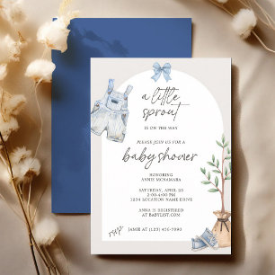 Invitation Petit Garçon de Jardin Pousses Baby Shower