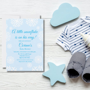 Invitation Petit garçon flocon de neige Baby shower