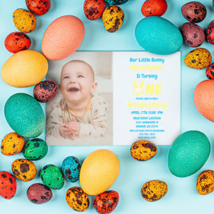 Invitation Petit garçon lapin 1er anniversaire