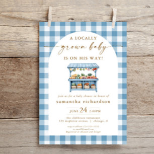 Invitation Petit garçon local en chemin baby shower
