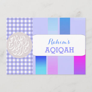 Invitation Petit garçon musulman bleu aqiqah islamique