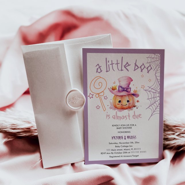 Invitation Petit garçon presque dû Halloween Baby Girl Douche (Créateur téléchargé)